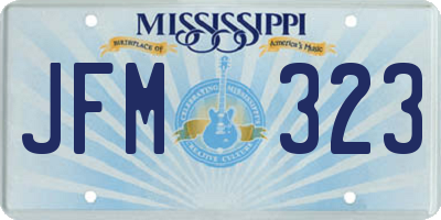 MS license plate JFM323