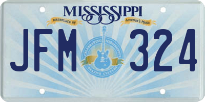 MS license plate JFM324