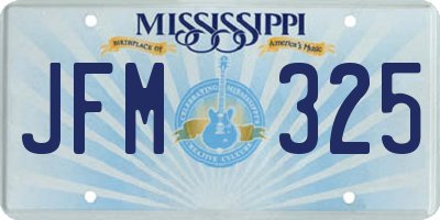 MS license plate JFM325