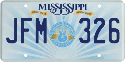 MS license plate JFM326