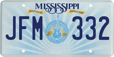 MS license plate JFM332