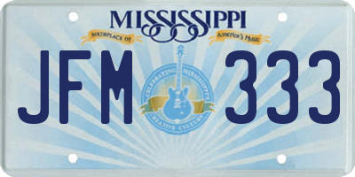 MS license plate JFM333