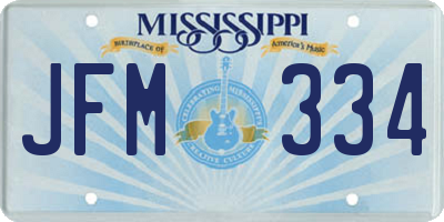MS license plate JFM334