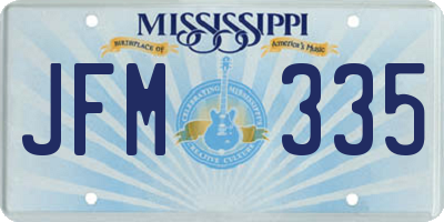 MS license plate JFM335