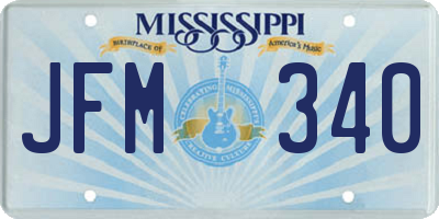 MS license plate JFM340