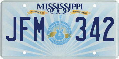 MS license plate JFM342