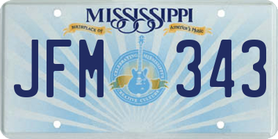 MS license plate JFM343