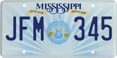 MS license plate JFM345