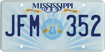 MS license plate JFM352