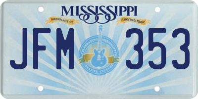 MS license plate JFM353