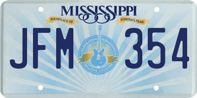 MS license plate JFM354