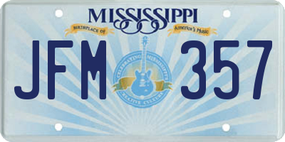 MS license plate JFM357