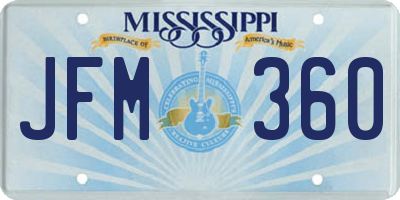 MS license plate JFM360