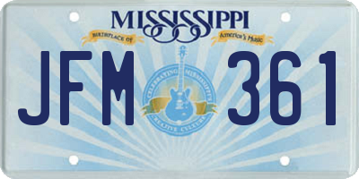 MS license plate JFM361