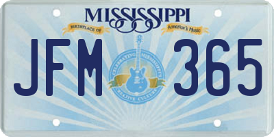 MS license plate JFM365