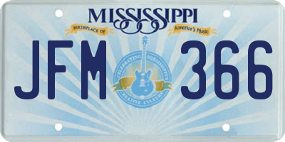 MS license plate JFM366