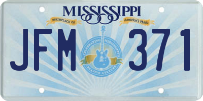 MS license plate JFM371