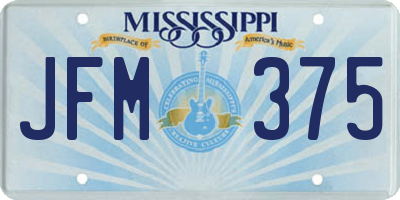 MS license plate JFM375