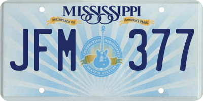 MS license plate JFM377