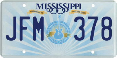 MS license plate JFM378