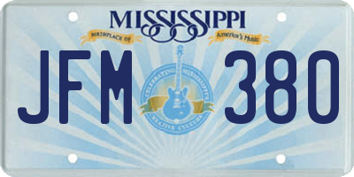 MS license plate JFM380