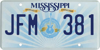 MS license plate JFM381