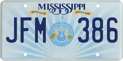 MS license plate JFM386