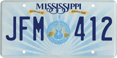 MS license plate JFM412