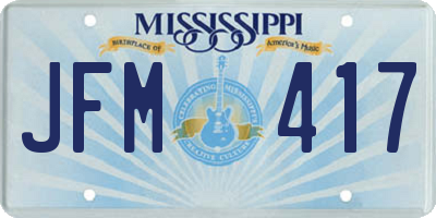 MS license plate JFM417