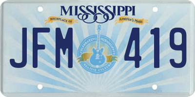 MS license plate JFM419