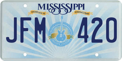 MS license plate JFM420