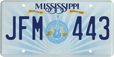 MS license plate JFM443
