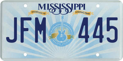 MS license plate JFM445