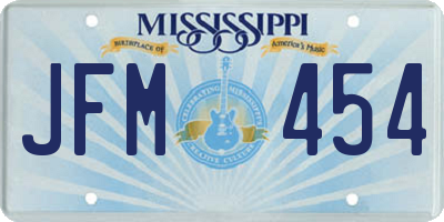 MS license plate JFM454
