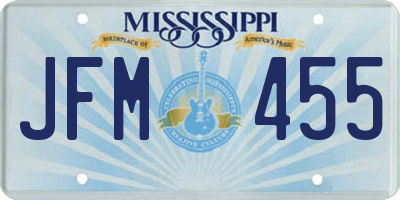 MS license plate JFM455