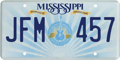 MS license plate JFM457