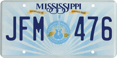 MS license plate JFM476