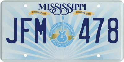 MS license plate JFM478