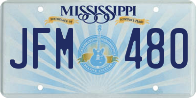 MS license plate JFM480