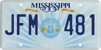 MS license plate JFM481