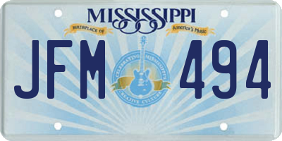 MS license plate JFM494