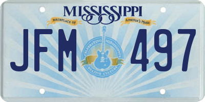 MS license plate JFM497