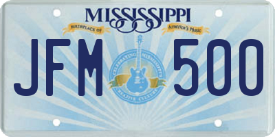 MS license plate JFM500