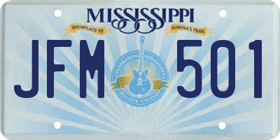 MS license plate JFM501