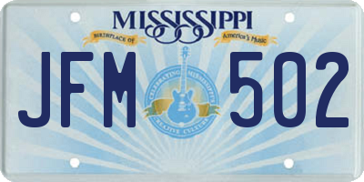 MS license plate JFM502