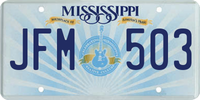 MS license plate JFM503
