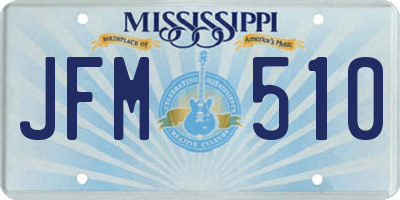 MS license plate JFM510
