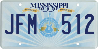 MS license plate JFM512