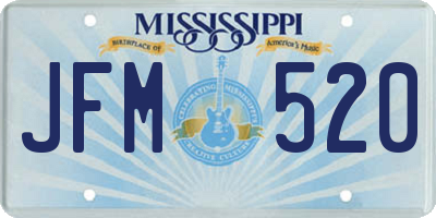 MS license plate JFM520