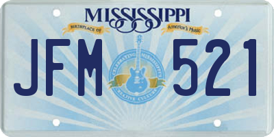 MS license plate JFM521